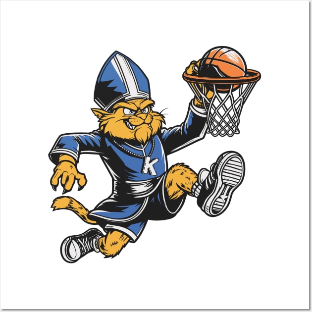 Cat Pope Basketball Wall Art by Etopix